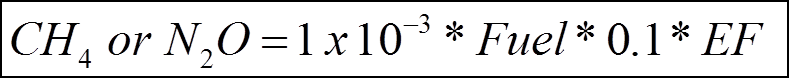 Equation C-8a: Annual CH4 or N2O Emissions from the Combustion of Natural Gas - Therms